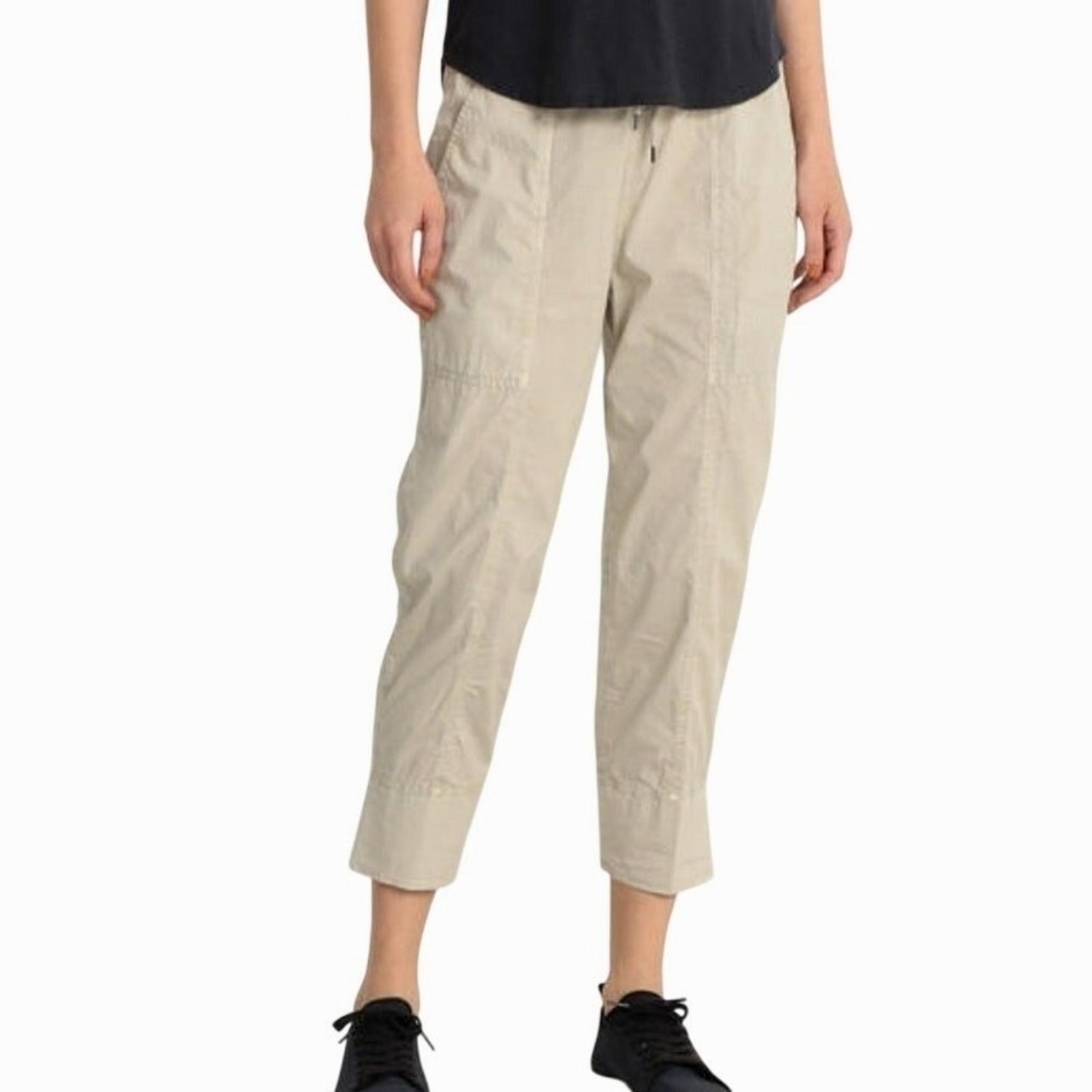James Perse Utility Pant Large‎ Beige Cotton Stretch Cargo Cropped Gorpcore